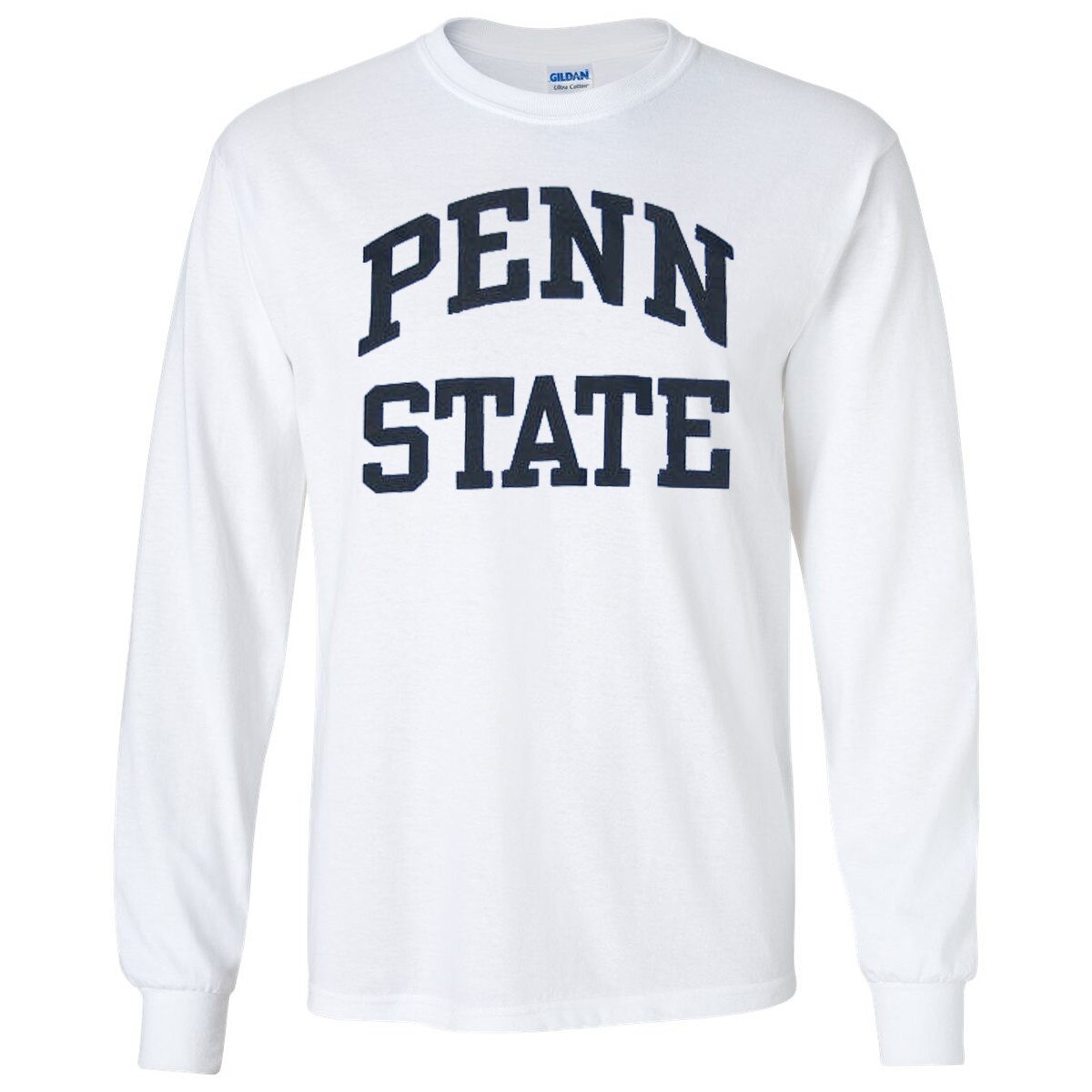 white long sleeve t-shirt with navy Penn State